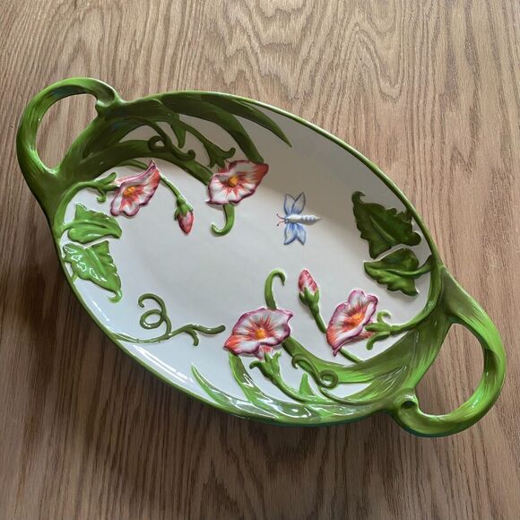 Set of 3 Pieces Temptations "DRAGONFLY" Serving Bowl, Platter, Pitcher - Picture 4 of 15